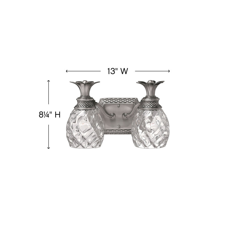 Plantation 2 Light Wall Sconce, Polished Antique Nickel
