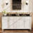 72" Freestanding Double Bathroom Vanity with Faux Coutertop and Ceramic Sinks