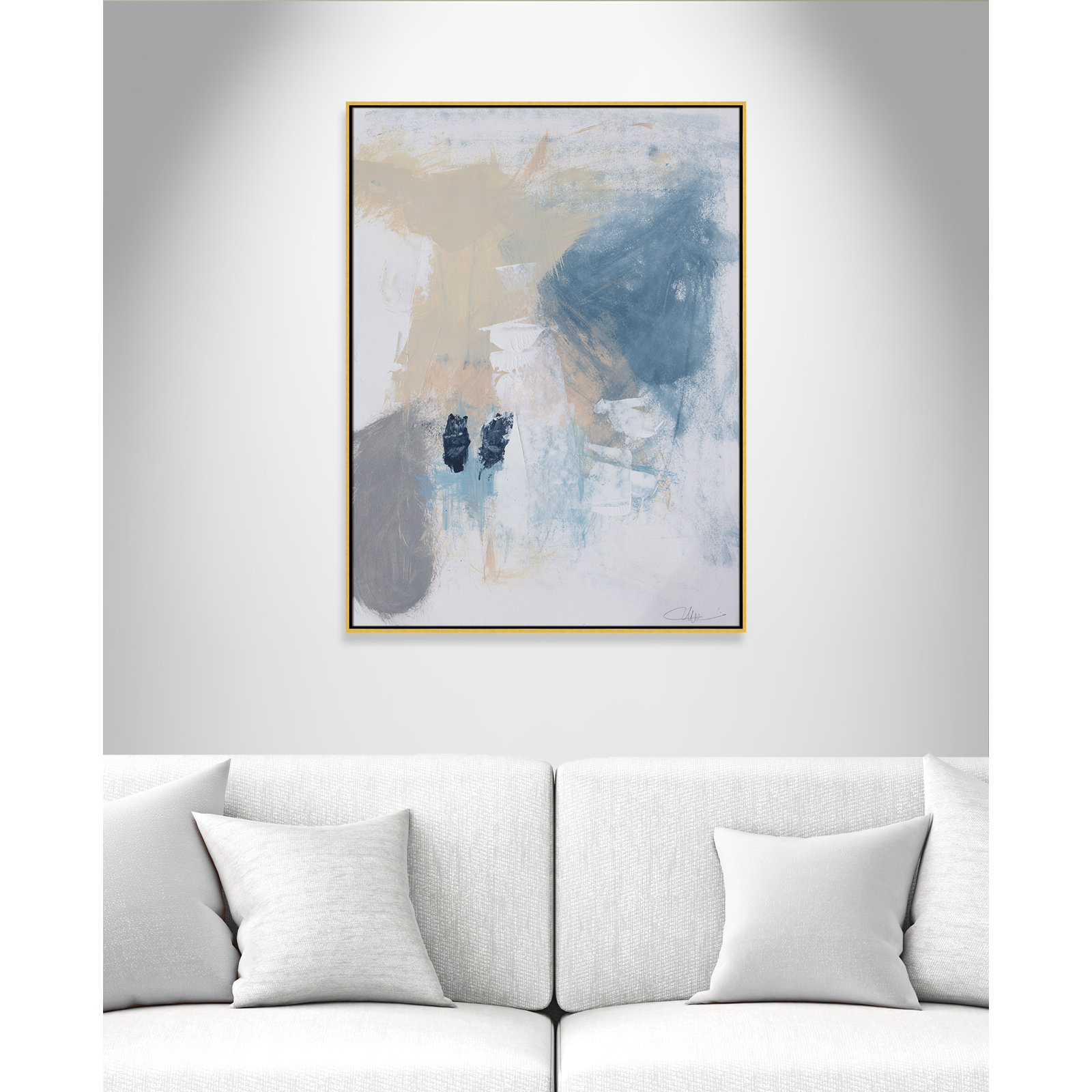 Coastal Carnival Collection "Coastal Carnival II" Print, No Mat, 49.5" H x 37.5" W x 2" D, Gold Floater Framed Canvas