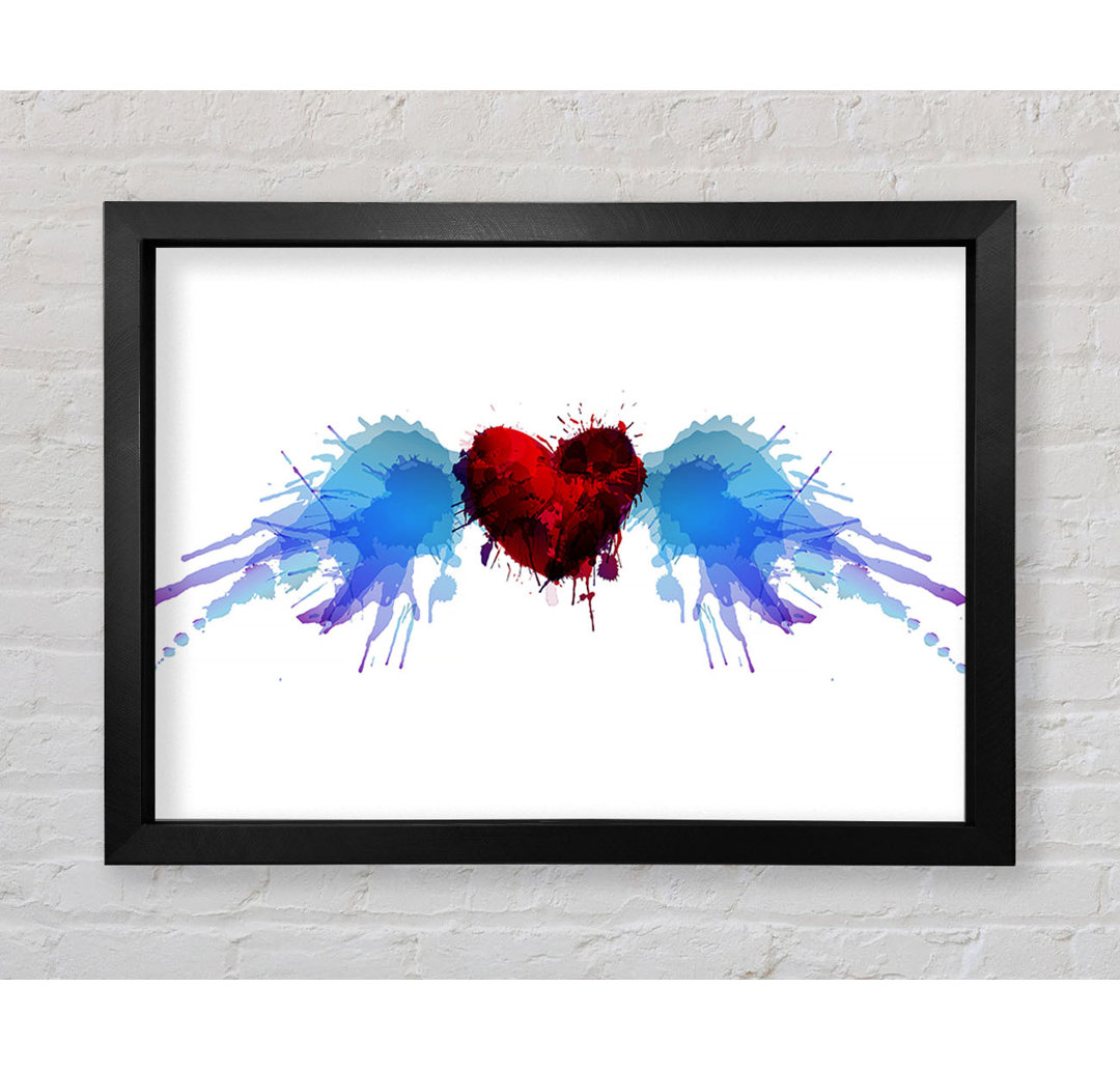 Love Heart Birds - Einzelne Bilderrahmen Kunstdrucke