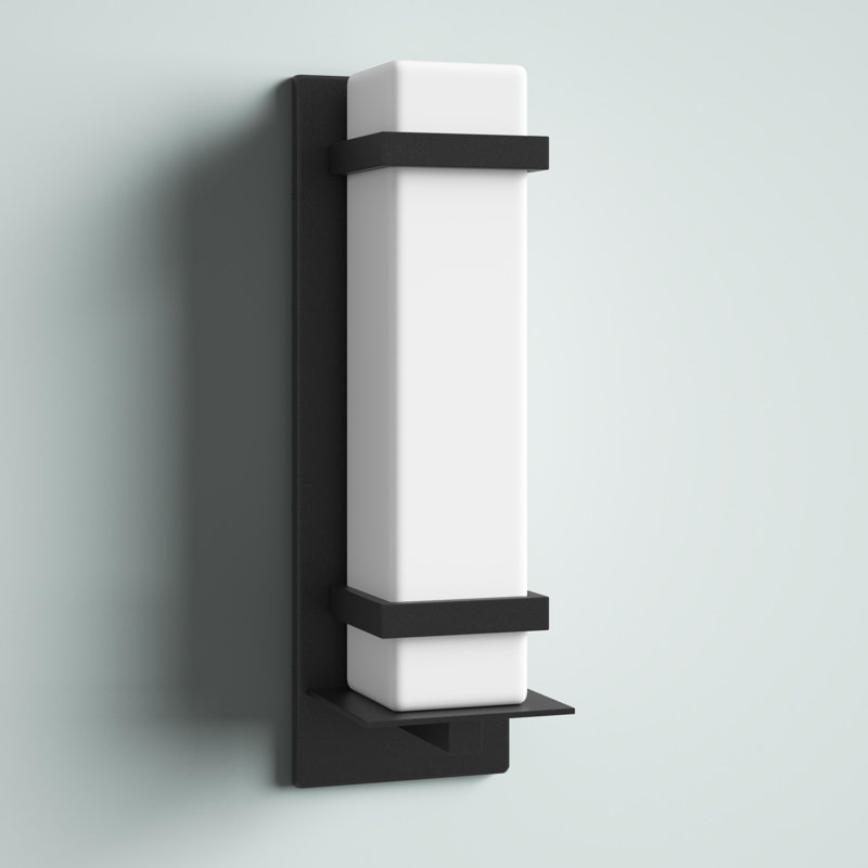 Alban Small One Light Outdoor Wall Lantern from Generation Lighting , Black, No, 14" H x 4.5" W x 4.13" D