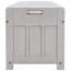 Banc de rangement avec 3 portes en forme de volet, banc à chaussures avec coussin amovible et espace de rangement caché (gris délavé, ancien SKU: WF284226AAE)-1520481600