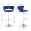 Ensemble de 2 tabourets de bar, avec repose-pieds chromé et base pivotante en velours à hauteur réglable et tabouret de bar simple chromé-244557908