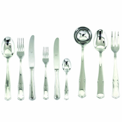 Bavaria Flatware Set with H/H Knives - 39 Pieces - Stainless Steel
