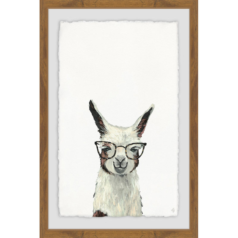Jolly Llama - Single Picture Frame Print, 46 cm H x 30 cm W x 4 cm D