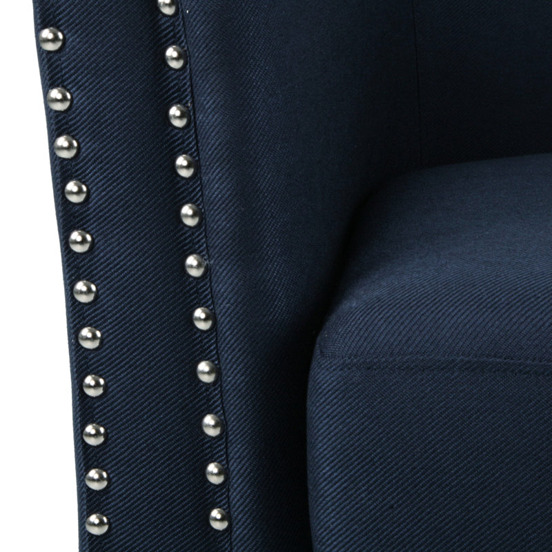 Fauteuil club pivotant bleu tendance - hauteur de bras de 25,60 po, conception élégante, housse 100% lin