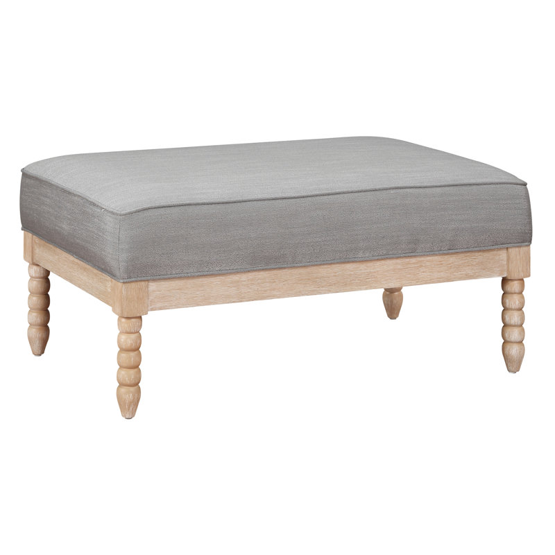 Rectangular In Gray Fabric With Solid Wood Construction 40.89" Long