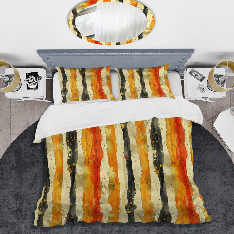 Ensemble de housse de couette beige et doré Glam Sparkling Stripes IV - Glam