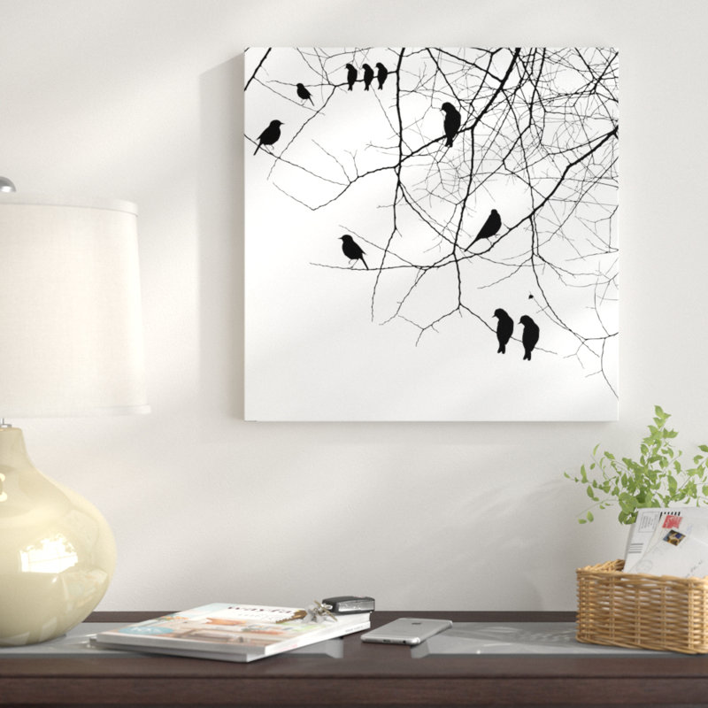 «Birds II» par GraphINC - impression d'art graphique, H 12 po x l 12 po x P 1,5 po, Toile tendue, Pas de tapis