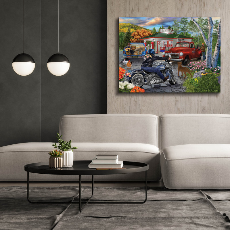 «American Roadside» par Bigelow, illustrations sur toile, H 40 po x l 54 po x P 1,5 po