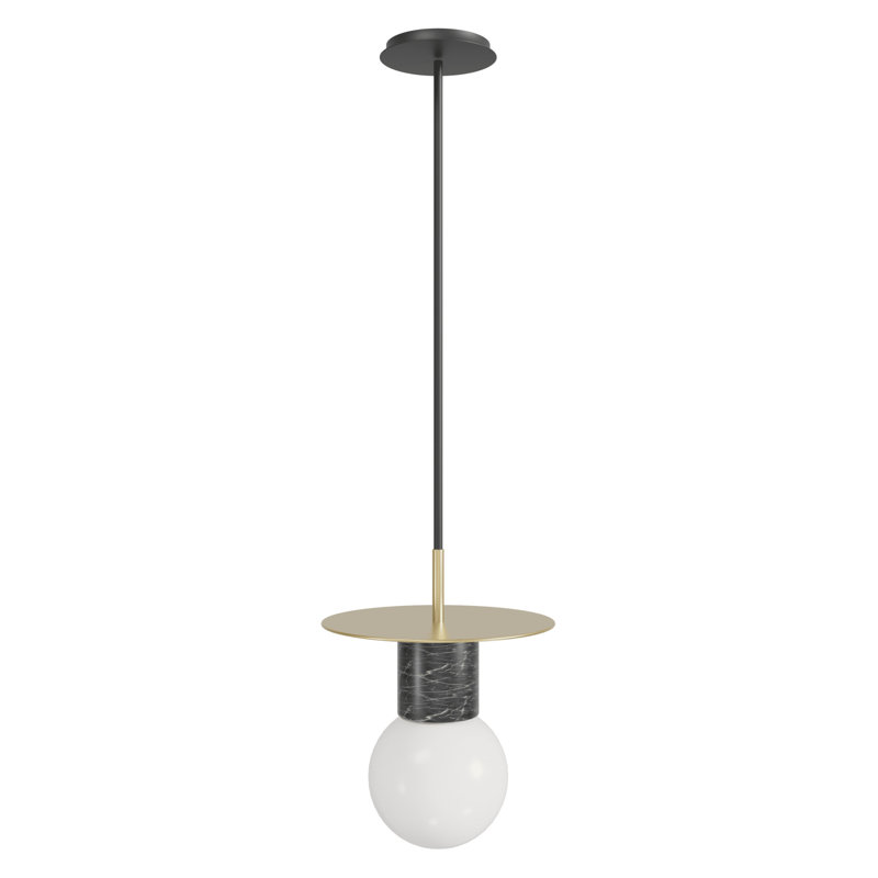 Luminaire suspendu 1 lumière Newport Collection, Laiton brossé / noir