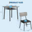 Ensemble de table de salle à manger 3 pièces pour 2 personnes, petite table de cuisine carrée avec 2 chaises rembourrées, support de rangement intégré et structure en métal, coin-repas compact, gris moderne