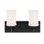 Éclairage pour meuble-lavabo 2 lumières 15,2 pouces avec verre opale noir texturé Cillean-70048164
