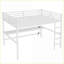 Grand lit mezzanine en métal avec bureau, prise de courant, lumières DEL, peu encombrant, réduit le bruit-663707005