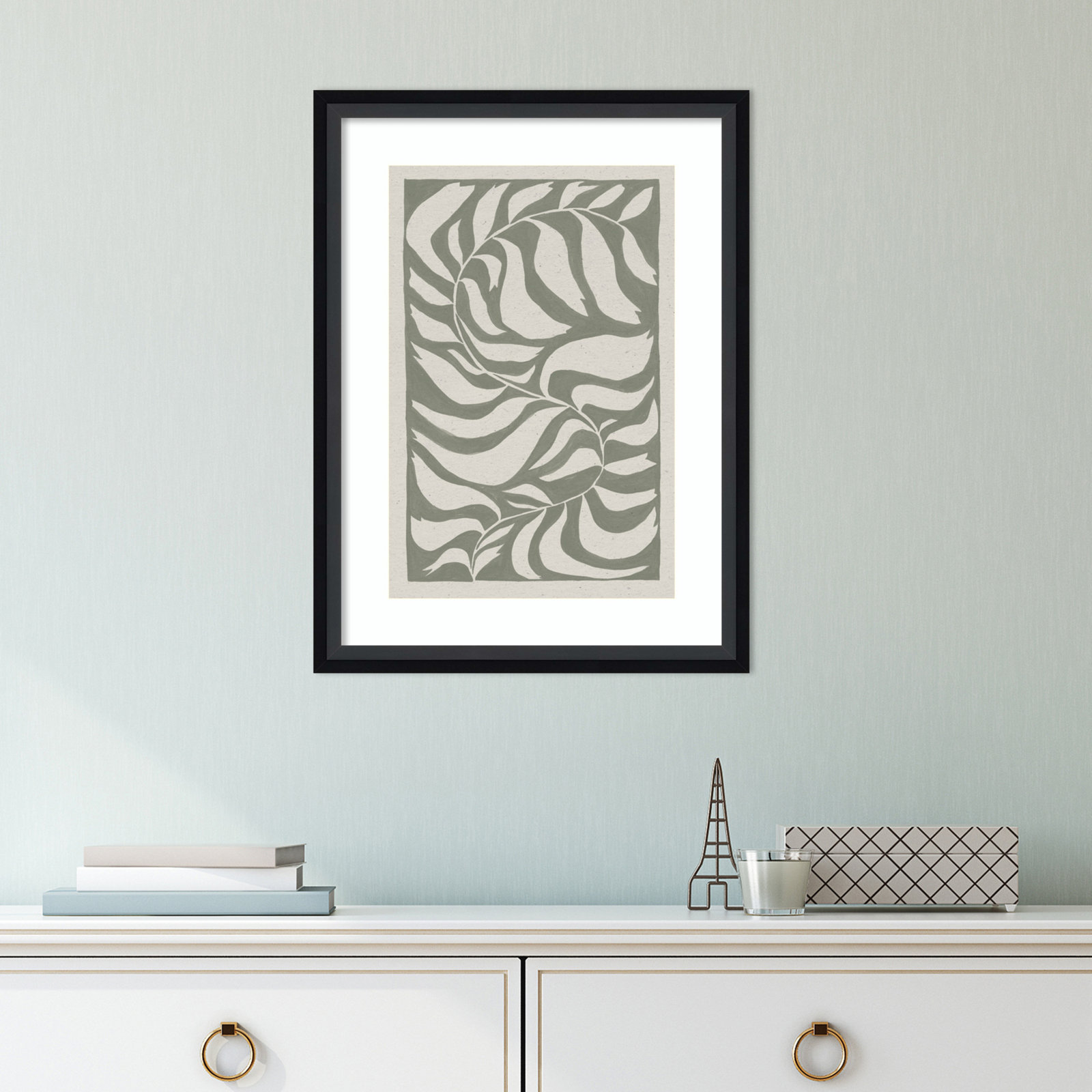 Winding Vine Print by Moira Hershey, Black, 17" H x 13" W x 2" D