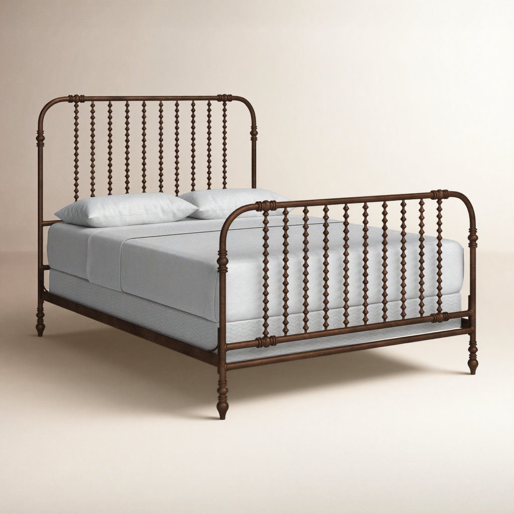 Earling Metal Spindle Bed, Queen