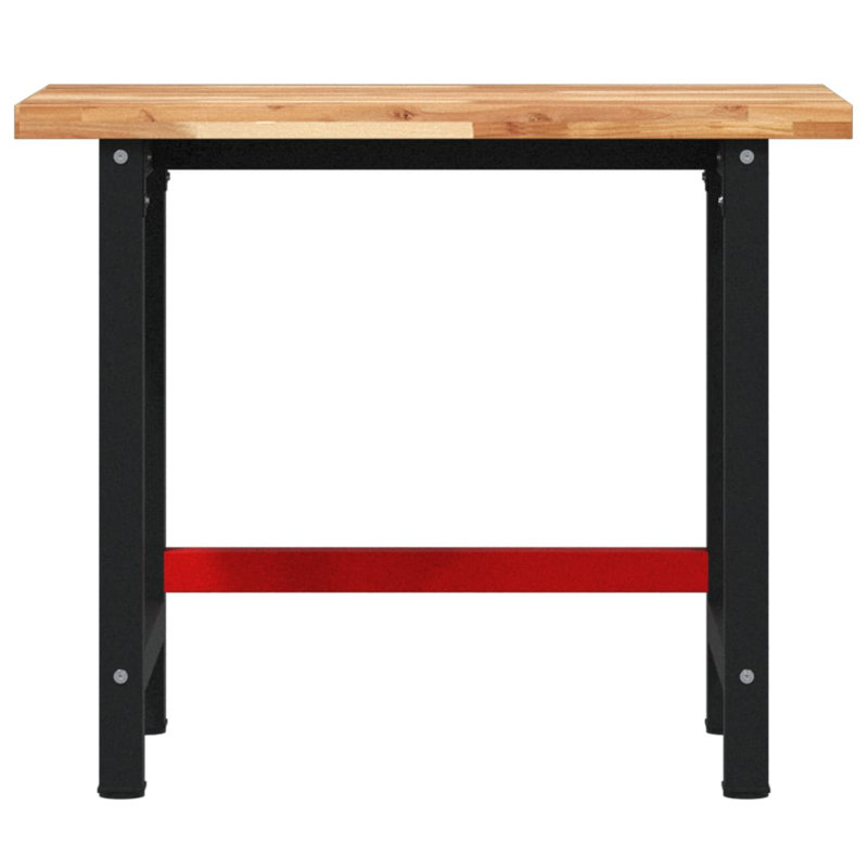 Solid Wood Top Workbench, 83 cm H x 100 cm W x 60 cm D, Natural Wood