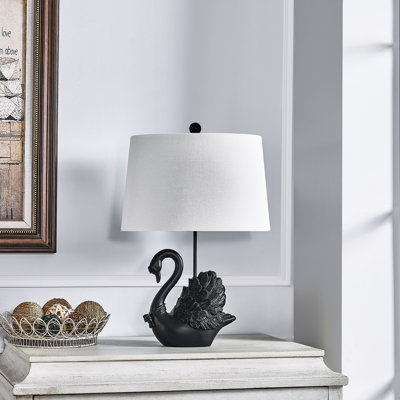 24" Resin Swan Table Lamp With Shade