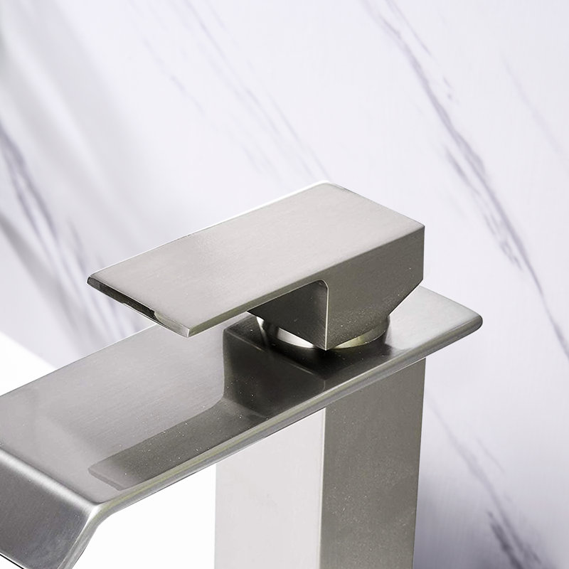 Bathroom Vanity Faucet, Easy Flow Control, Brushed Nickel, Stainless Steel, & With Aerator Single Handle Sink Luxury Design, Accredited