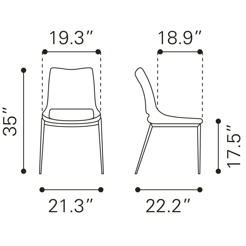 Ensemble de chaises Kaydi (ensemble de 2) brun et noyer
