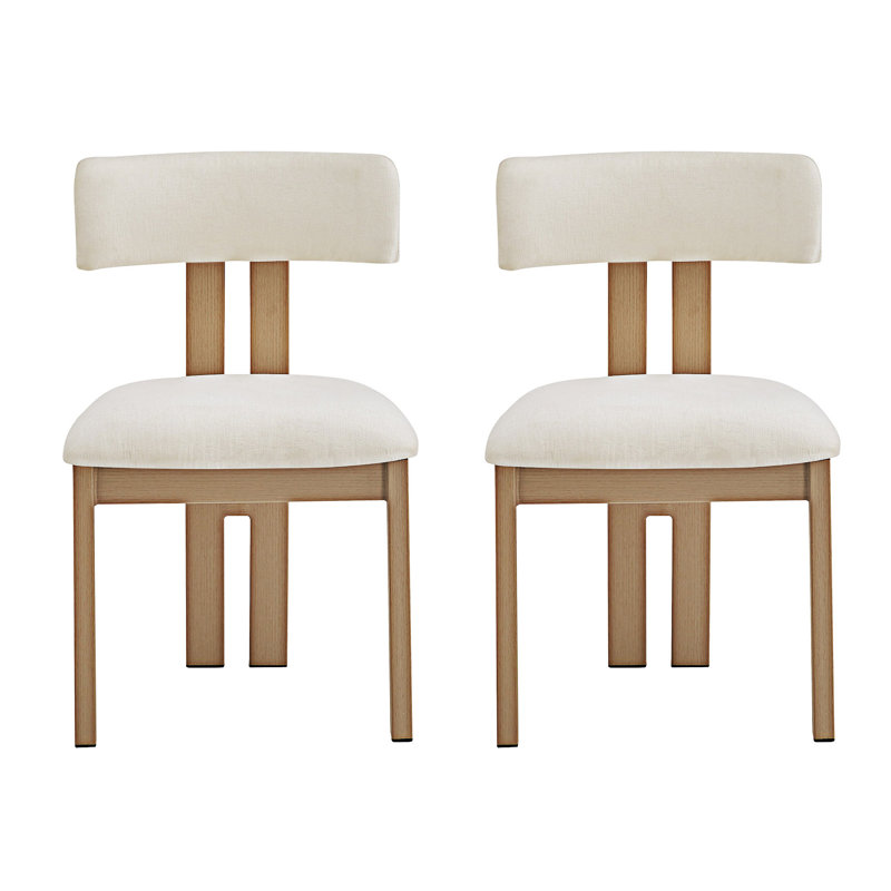 Chaise d'appoint rembourrée (ensemble de 2), Naturel