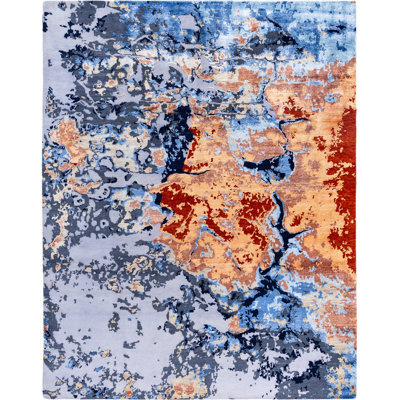 One-of-a-Kind Rectangle 8'2" X 10'2" Area Rug Gray/Blue/Orange