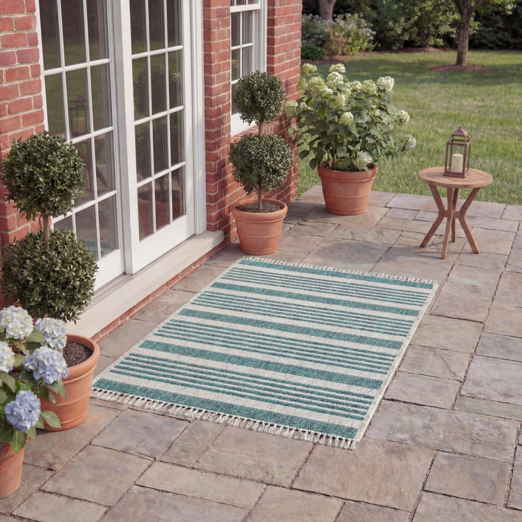 Naya Striped Grey/Blue Area Rug