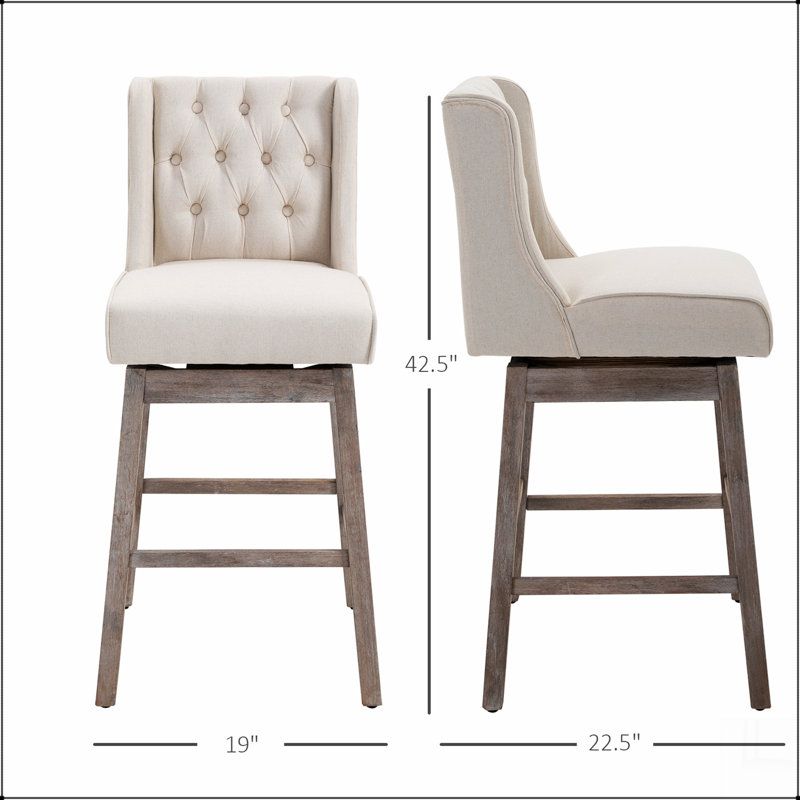 Ensemble de 2 tabourets de bar pivotants à 180 degrés