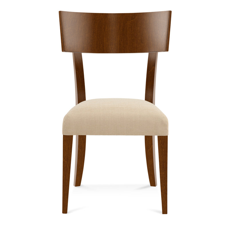 19.5'' H Upholstered Side Chair, Straw, Chestnut