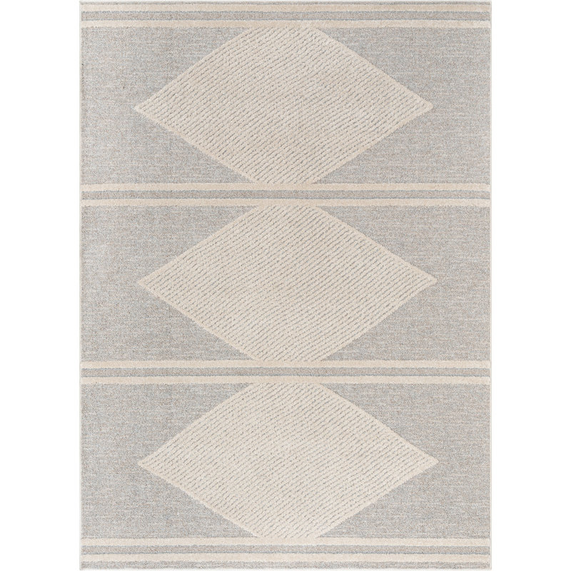 Well Woven Harlow Evie Tribal Diamond Medallion Pattern Beige Looped Pile Rug, Rectangle 160 x 220cm