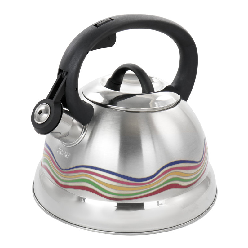 Mr. Coffee Cagliari 1.75 qt. Stainless Steel Whistling Stovetop Kettle