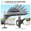  Parasol de patio en porte-à-faux 11 pi x 11 pi à DEL avec base en contrepoids-1904856227