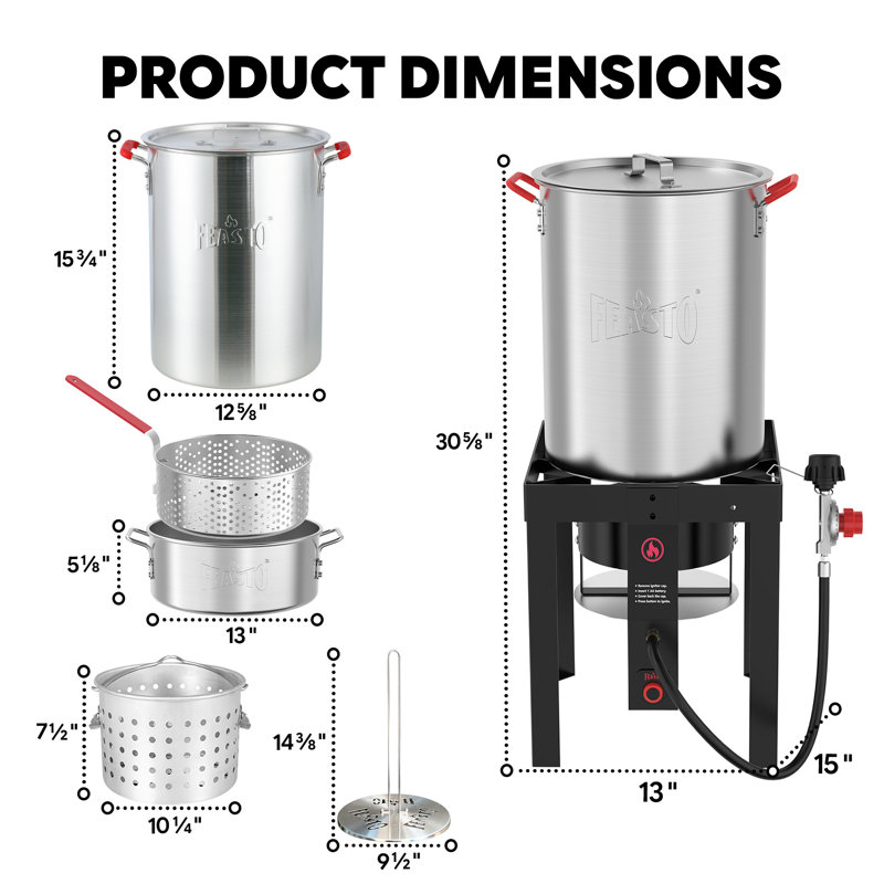 Ensemble friteuse à dinde FEASTO 30 QT et friteuse à poisson 10 QT, 50 000 BTU