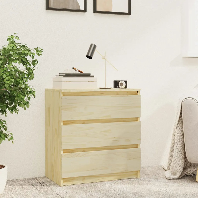 Calbert Bedside Cabinet 60 x 36 x 64 cm Solid Wood Fir, Brown