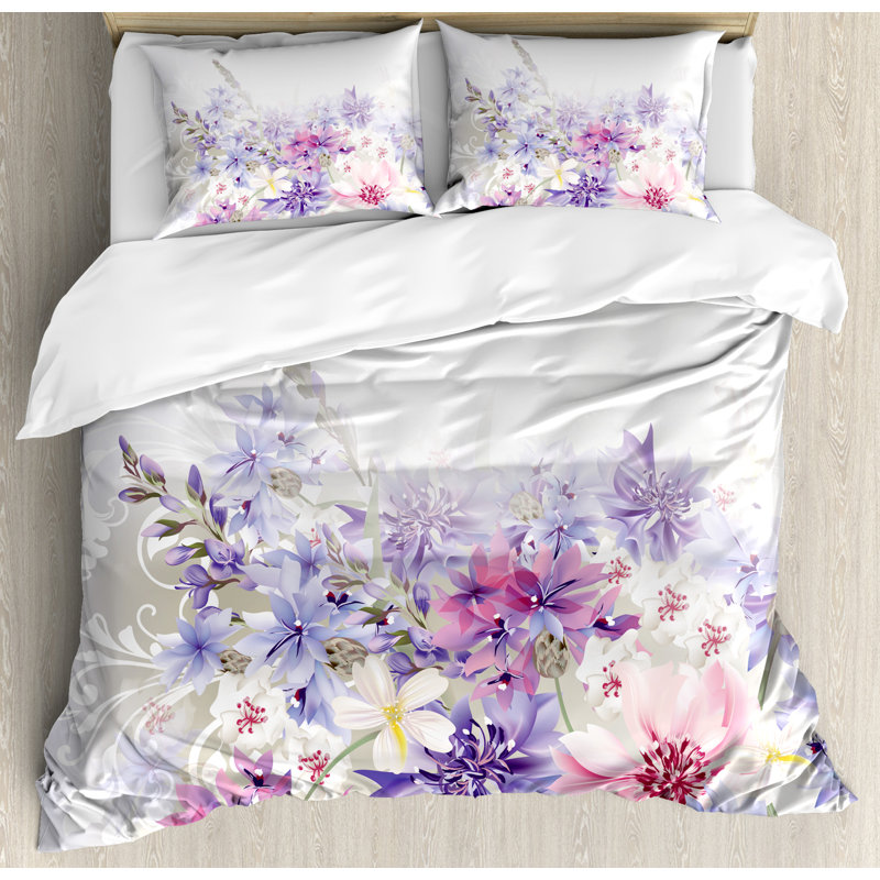 Day Of The Dead Decor Traditional Polyester Floral Duvet Cover, King