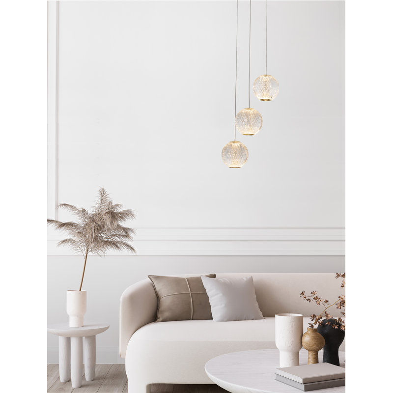 3 - Light Gold LED Cluster Pendant