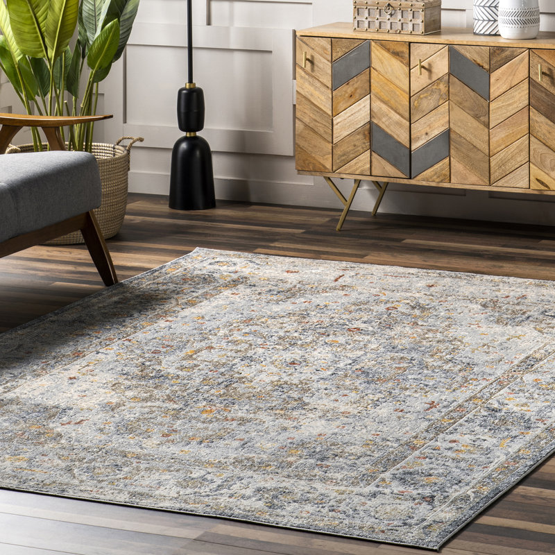 Herculaneum Light Gray Area Rug, Rectangle 5' x 8'
