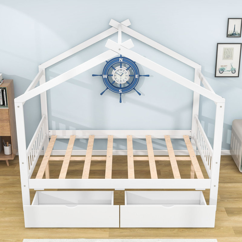 Sollis Kids Full Platform with Drawers, White