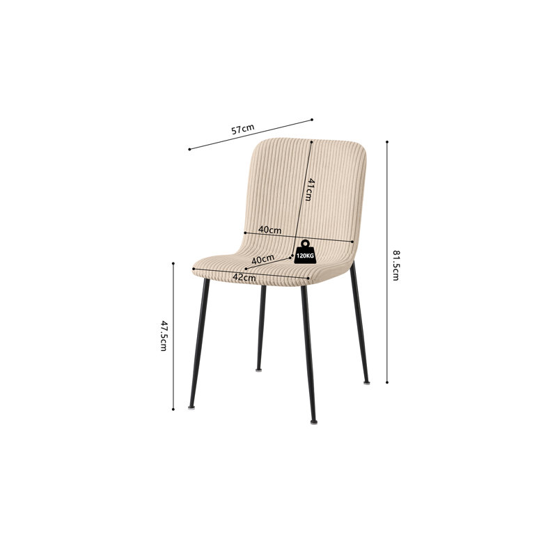 Alice Upholstered Dining Chair, Light Beige