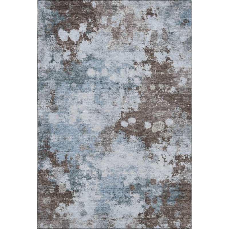 Tapis abstrait lavable à la machine Premium, Rectangle 10 pi x 14 pi