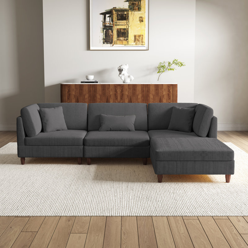 Mordecai Reversible Modular Corner Sofa, Grey