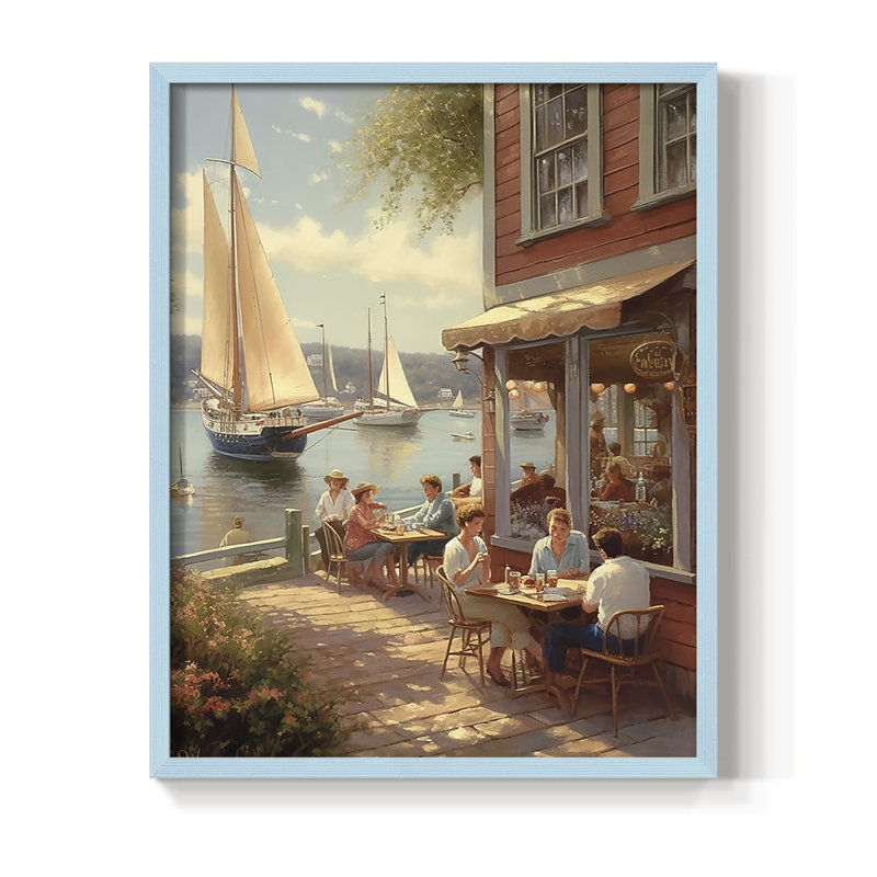 NAUTICAL Series DCXIX Framed Print - Solid Wood, Blue, H 15 po x l 12 po