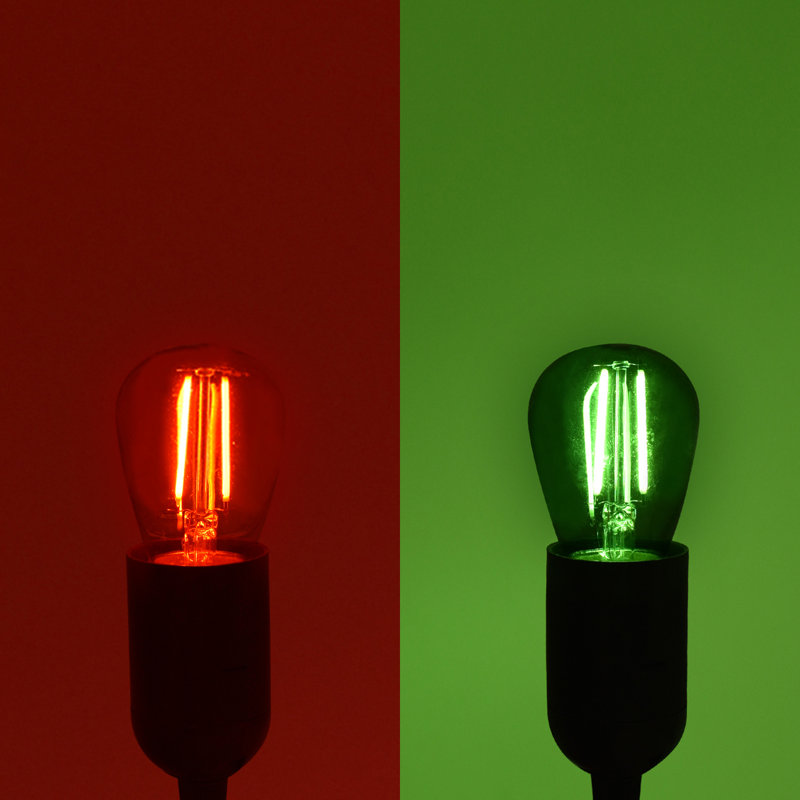 Guirlande lumineuse 0,5 W à DEL S14 de 0,5 W, rouge et verte, base E26 / moyenne (standard)