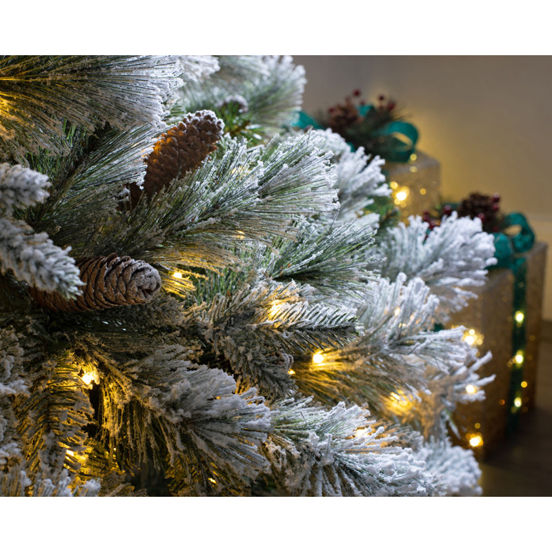 Lighted Artificial Pine Christmas Tree, 5ft H x 3.5ft W x 3.5ft D