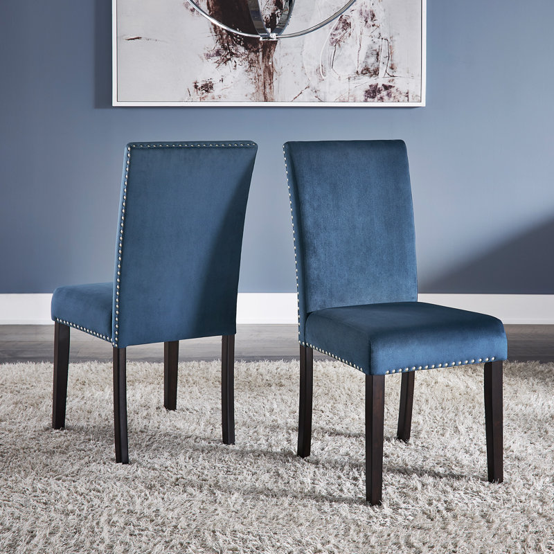 Banford 19'' H Upholstered Side Chair, Blue