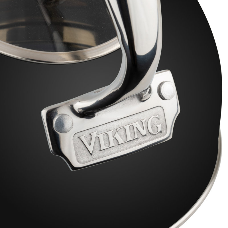 Viking 2.6 Qt.  Stainless Steel Whistling Kettle With 3-ply Base, Matte Black