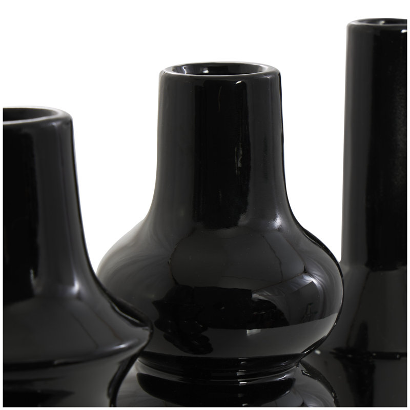 Ensemble de vases en céramique Endri, Noir, Moyenne