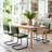Marlow 19.3" H Mid-Century Modern Tufted Faux Leather Side Dining Chair with Steel Frame-375947236-353112184