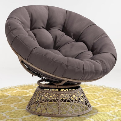Ariyelle Swivel Papasan Accent Chair with Extra Thick Cushion for Ultimate Comfort