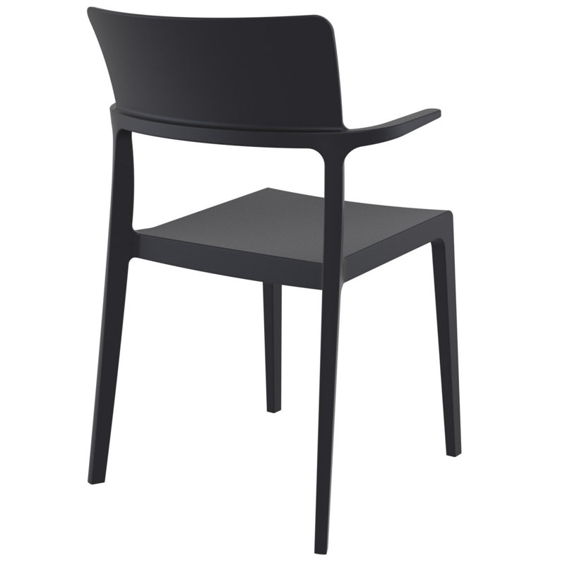 Fauteuil de salle à manger empilable Jeffrey, Noir
